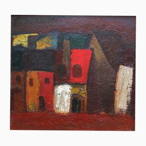 Aleksandrs Rodin, City Sketches (Double-Sided), 1990, Oil on Cardboard