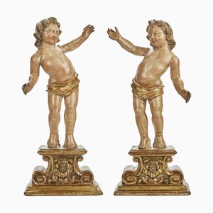 Figuren auf Sculpted Base, 1700er, Pinus Cembra, 2er Set