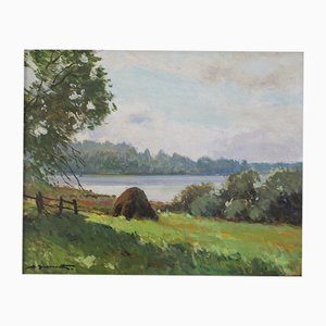 Alfejs Bromults, The Lake Anna, 1990, Oil on Cardboard