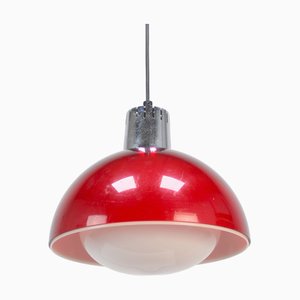 Lámpara Pop española de metacrilato rojo, años 60