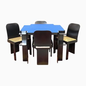 Table and Game Chairs Set by Pierluigi Molinari, 1970s, Set of 5