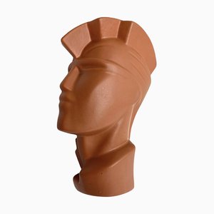 Vintage Ceramic Head Sculpture in the style of Lindsey B., 1980s