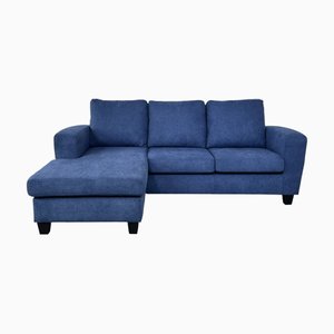 Divano ad angolo reversibile in tessuto blu navy