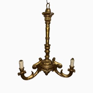Antique Wooden Chandelier, 1850s