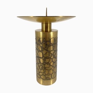 Bougeoir Mid-Century à Motifs en Laiton, Allemagne