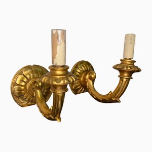 Vintage Wooden Wall Lights, 1850, Set of 2