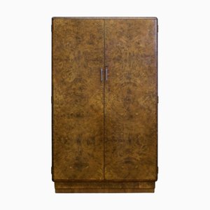 Art Deco Walnut and Walnut Veneer Compact Wardrobe from Hea, 1930s