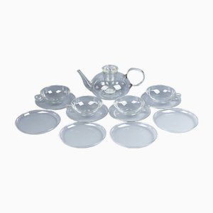 Hand-Made Glass Set by Wilhelm Wagenfeld, 1950s, Set of 13
