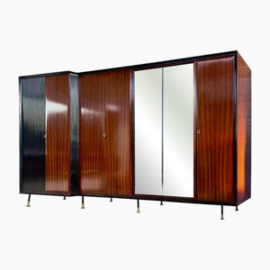 Moderner italienischer Mid-Century Teak Kleiderschrank von Vittorio Dassi, 1950er