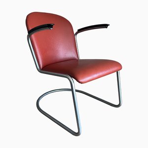 Gispen 413 Red Skai Chair by Willem Hendrik Gispen for Gispen