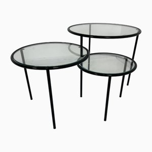Low Swivel Tables, Italy, 1980s, Set of 3