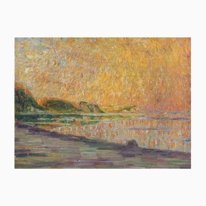 After Georges Lemmen, Beach Scene with Cliffs, Oil on Canvas, 1911