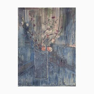 Lars Byström, Flowers in a Vase, Tempera on Board