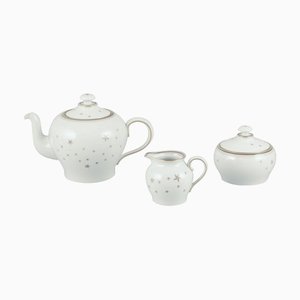 Milky Way Teapot with Sugar Bowl and Creamer from Bing & Grøndahl, 1930s, Set of 3