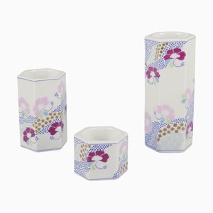 Porcelain Candlesticks by Anne Grete Halling-Koch for Bing & Grøndahl, 1980s, Set of 3