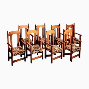 Handcrafted Redwood Dining Chairs, 1960s, Set of 2
