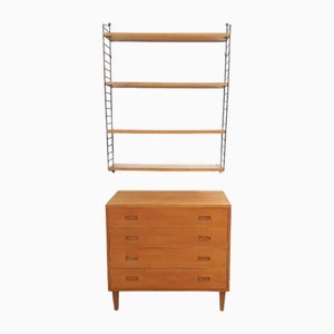 Pine Bookshelves and Chest of Drawers, Sweden, 1960s, Set of 2