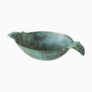 Bowl in Verdigris Patinated Bronze, 1950s