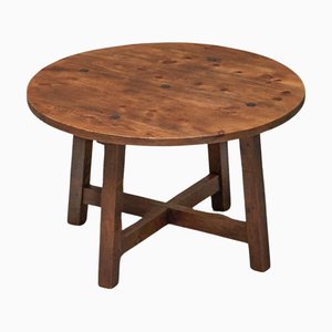 Mid-Century Modern Spanish Style Dining Table in Wood and Wrought Iron, 1950s
