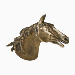 Vide-Poche Equestre en Laiton Moulé au Sable Patiné, 1950s