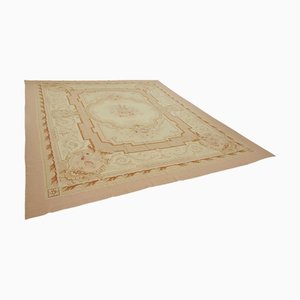 Beiger Aubusson Kelim Teppich, 1990er