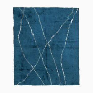 Blauer marokkanischer Teppich, 2000er