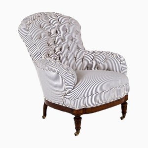 Overstuffed Victorian Button Back Chair