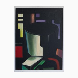 Cárdenas, Geometric Abstract Composition, Oil on Board