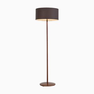 Lampada da terra Mid-Century moderna in teak e ottone, anni '60
