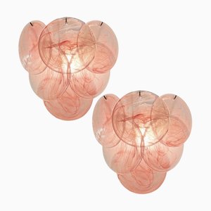 Murano Glass Disc Wall Sconces, 1990s, Set of 2