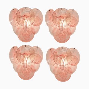 Murano Glass Disc Wall Sconces, 1990s, Set of 4