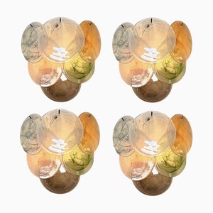 Murano Glass Disc Wall Sconces, 1990s, Set of 4
