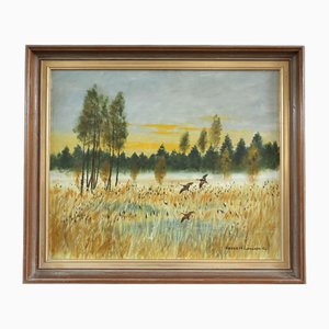 Flight at First Light, Peinture à l'Huile, Encadrée