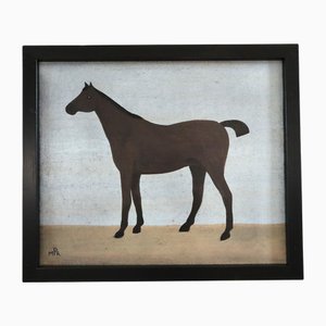 Matt Rix, cavallo marrone, pittura a olio, con cornice