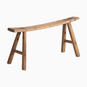 Antique Elm Footboard Bench, 1870s