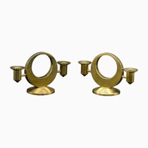 Brass Candleholders by Arthur Pe, Kolbäck, Sweden, 1960s, Set of 2