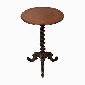 Antique Victorian Barley Twist Side Table, 1860s