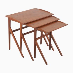 Danish Nesting Tables in Teak, 1960s, Set of 3