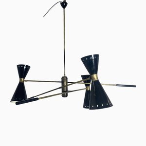 Lustre Ajustable en Laiton, Italie, 1950s