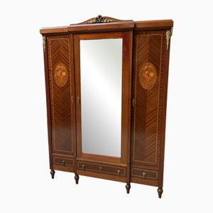 Antique Wardrobe with Mirror, 1890s