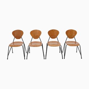 Vintage Chairs by Aurelio Villari for Isa Bergamo, 1950s, Set of 4