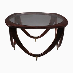 Wooden and Glass Coffee Table by Melchiorre Bega, 1950s