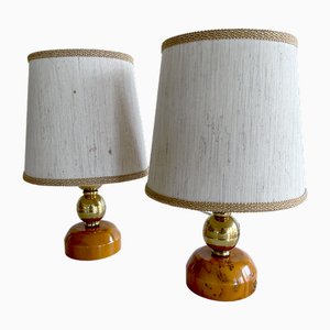 Art Deco Tischlampen aus Catalin & Messing, 2er Set, 2er Set