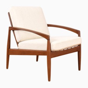 Knife Lounge Chair in Teak and Paper by Kai Kristiansen for Magnus Olesen, 1960s