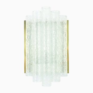 Mid-Century Modern Ice Glass Wall Light from Doria Leuchten, Germany, 1960s