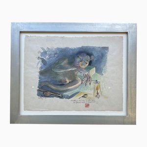 Léa Lafugie, Le Fumeur d'Opium, 1920s, Aquarelle