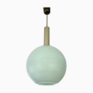 Lámpara colgante Cocoon Mid-Century moderna de vidrio, años 50