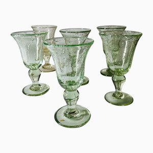 Bubbled Champagne Glasses from Biot, France, Set of 6