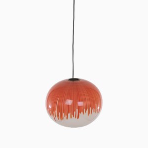 Lampada a sospensione Anemone in vetro di Murano di Ludovico Diaz de Santillana per Venini, anni '70