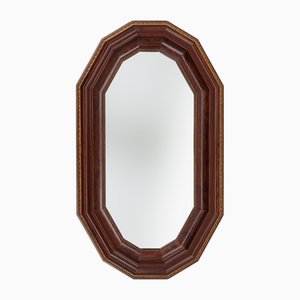 Large Art Deco Octagonal Wall Mirror in Wood, Belgium, 1920s